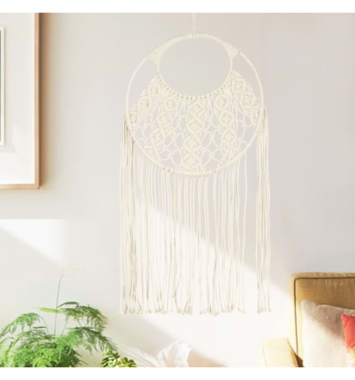 Cintre mural en macramé 40x80 cm Coton | Mobilier & Déco