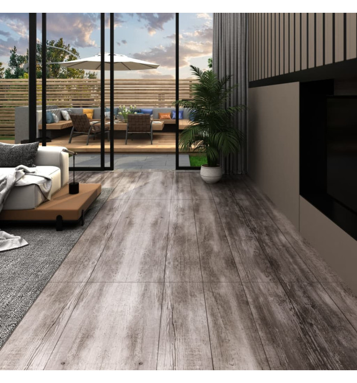 Dalles de plancher PVC autoadhésif 5,21 m² 2 mm marron bois mat | Mobilier & Déco