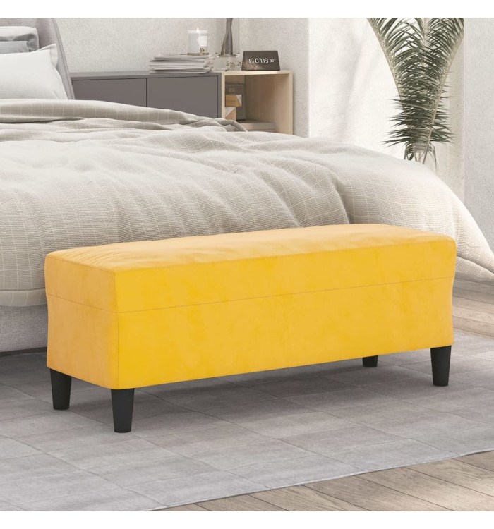 Banc Jaune 100x35x41 cm Velours | Mobilier & Déco