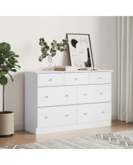 Commode ALTA blanc 112x35x73 cm bois massif de pin | Mobilier & Déco