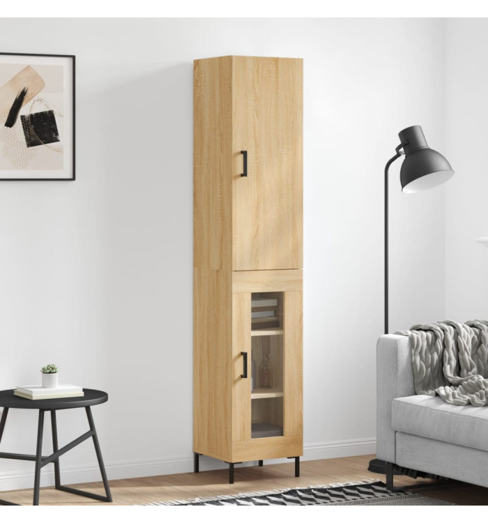 Buffet haut Chêne sonoma 34,5x34x180 cm Bois d'ingénierie | Mobilier & Déco