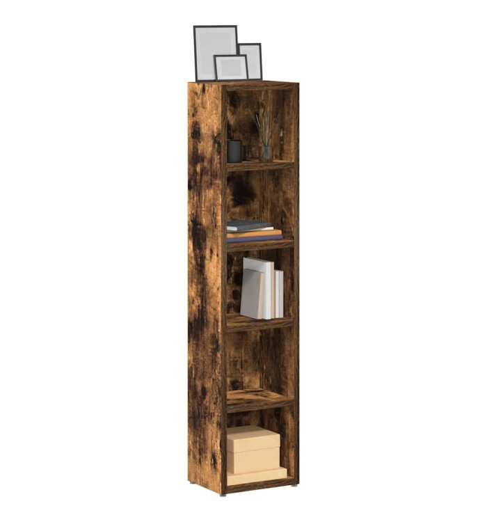 Armoires à CD 2 pcs Chêne fumé 21x16x93,5 cm Bois d'ingénierie | Mobilier & Déco
