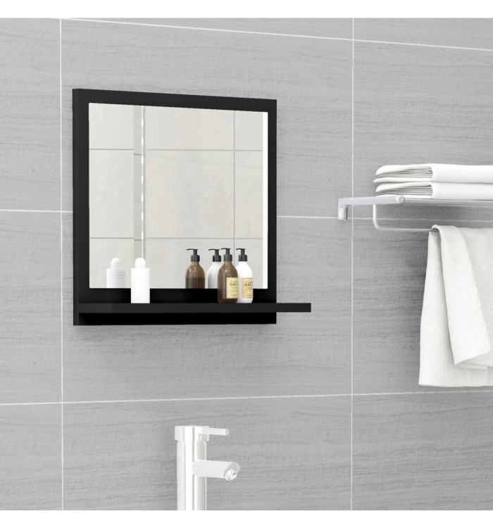 Miroir de salle de bain Noir 40x10,5x37 cm Bois d’ingénierie | Mobilier & Déco