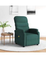Fauteuil électrique de massage Vert foncé Tissu | Mobilier & Déco