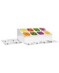 Récipient Gastronorm avec 8 bacs GN 1/6 Acier inoxydable | Mobilier & Déco
