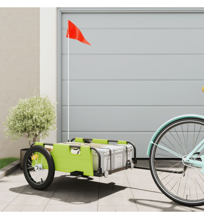 Remorque de vélo vert tissu oxford et fer | Mobilier & Déco