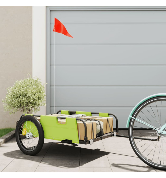 Remorque de vélo vert tissu oxford et fer | Mobilier & Déco