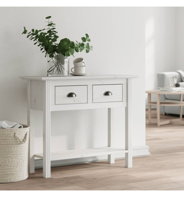 Table console BODO blanc 91x35x74 cm bois de pin massif | Mobilier & Déco