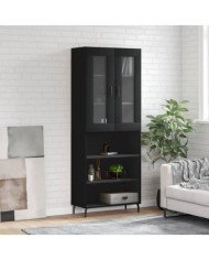 Buffet haut Noir 69,5x34x180 cm Bois d'ingénierie | Mobilier & Déco