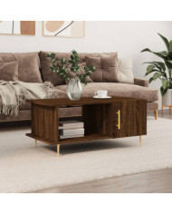 Table basse chêne marron 90x50x40 cm bois d'ingénierie | Mobilier & Déco