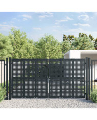 Portail de jardin anthracite 300 x 150 cm acier | Mobilier & Déco