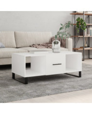 Table basse blanc 102x50x40 cm bois d'ingénierie | Mobilier & Déco
