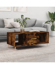 Table basse chêne fumé 102x50x40 cm bois d'ingénierie | Mobilier & Déco