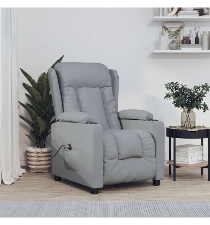 Fauteuil inclinable électrique Gris clair Tissu | Mobilier & Déco