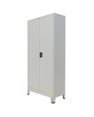 Armoire de bureau avec 2 portes Acier 90 x 40 x 180 cm Gris | Mobilier & Déco
