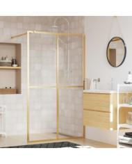 Paroi de douche avec verre ESG transparent doré 118x195 cm | Mobilier & Déco