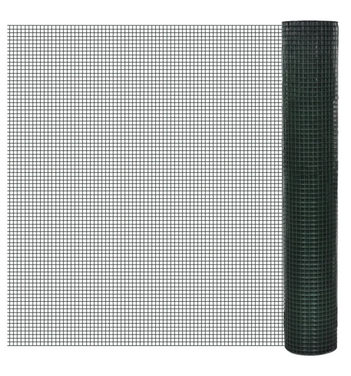 Grillage acier galvanisé et revêtement en PVC 10x1 m vert | Mobilier & Déco