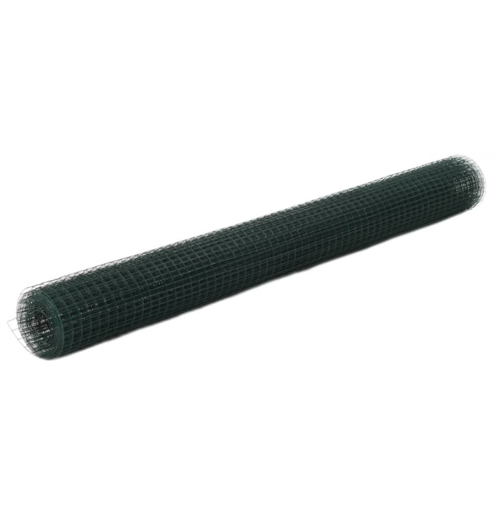 Grillage acier avec revêtement en PVC 25x1,5 m vert | Mobilier & Déco