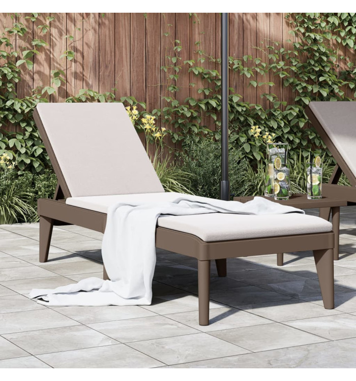 Chaise longue marron 186x60x29 cm PP | Mobilier & Déco