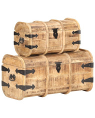 Coffres de rangement 2 pcs Bois de manguier massif | Mobilier & Déco