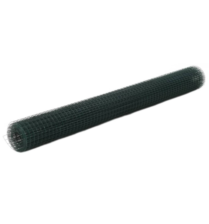 Grillage acier avec revêtement en PVC 10x1,5 m vert | Mobilier & Déco