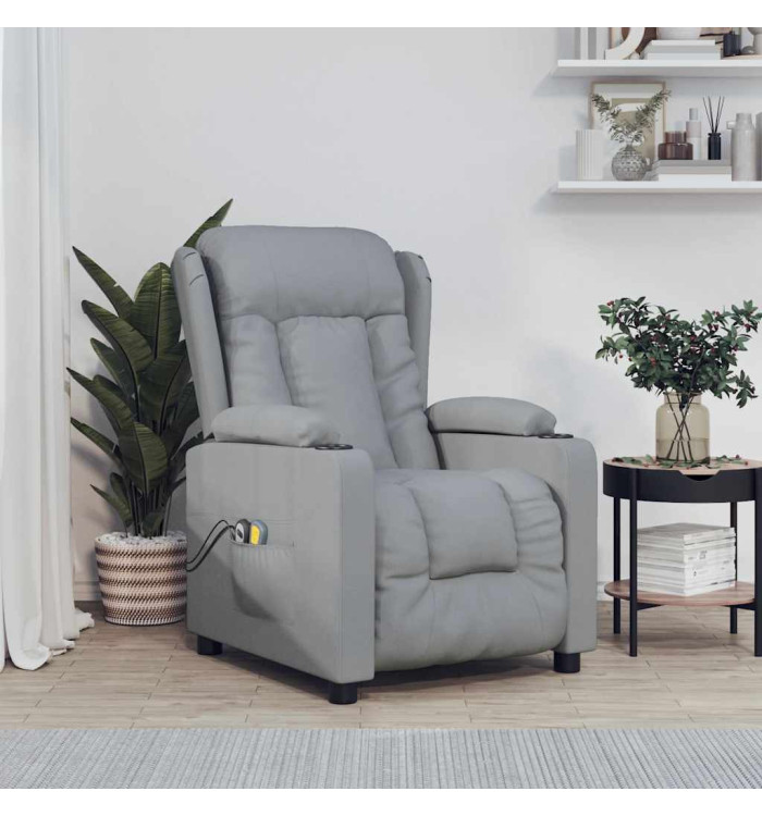 Fauteuil électrique de massage Gris clair Tissu | Mobilier & Déco
