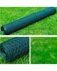 Clôture en treillis acier hexagonal 1x25 m vert foncé | Mobilier & Déco