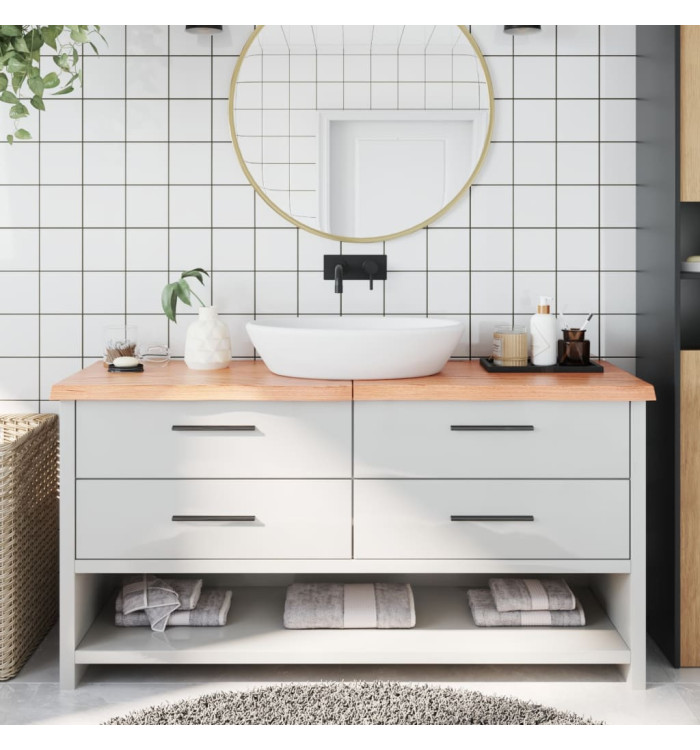 Comptoir de salle de bain marron 160x60x(2-4) cm bois traité | Mobilier & Déco