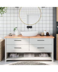 Comptoir de salle de bain marron 160x60x(2-4) cm bois traité | Mobilier & Déco