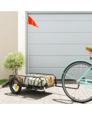 Remorque de vélo noir 122x53x31 cm fer | Mobilier & Déco