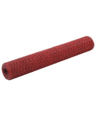 Grillage Acier avec revêtement en PVC 25x1 m Rouge | Mobilier & Déco