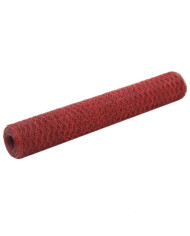 Grillage Acier avec revêtement en PVC 25x1 m Rouge | Mobilier & Déco