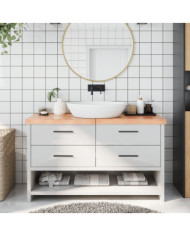 Comptoir de salle de bain marron 140x50x(2-6) cm bois traité | Mobilier & Déco