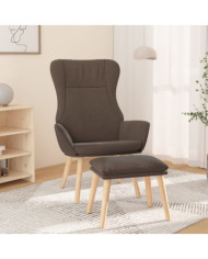 Chaise de relaxation avec repose-pied Taupe Tissu | Mobilier & Déco