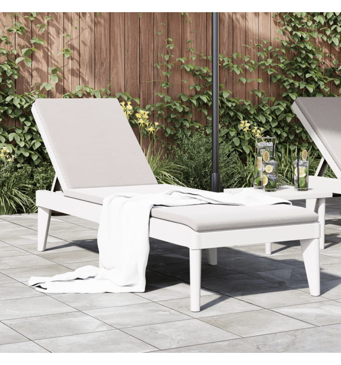 Chaise longue blanc 186x60x29 cm PP | Mobilier & Déco
