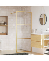 Paroi de douche avec verre ESG transparent doré 90x195 cm | Mobilier & Déco