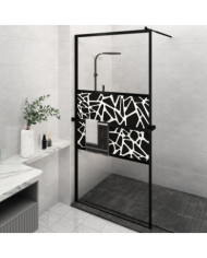 Paroi de douche avec étagère Noir 115x195cm Verre ESGetAluminium | Mobilier & Déco