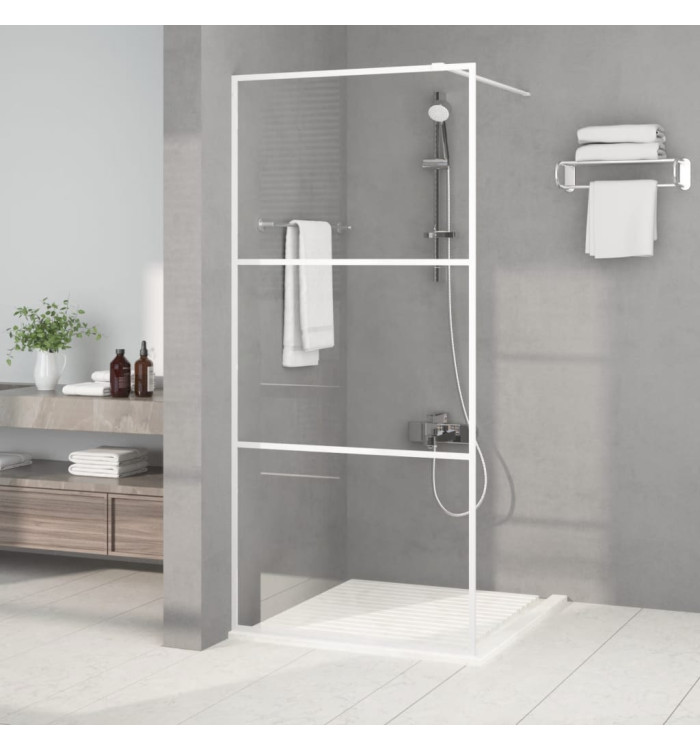 Paroi de douche Blanc 90x195 cm Verre ESG transparent | Mobilier & Déco