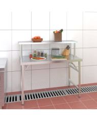 Table de travail de cuisine avec étagère 120x60x115 cm Inox | Mobilier & Déco