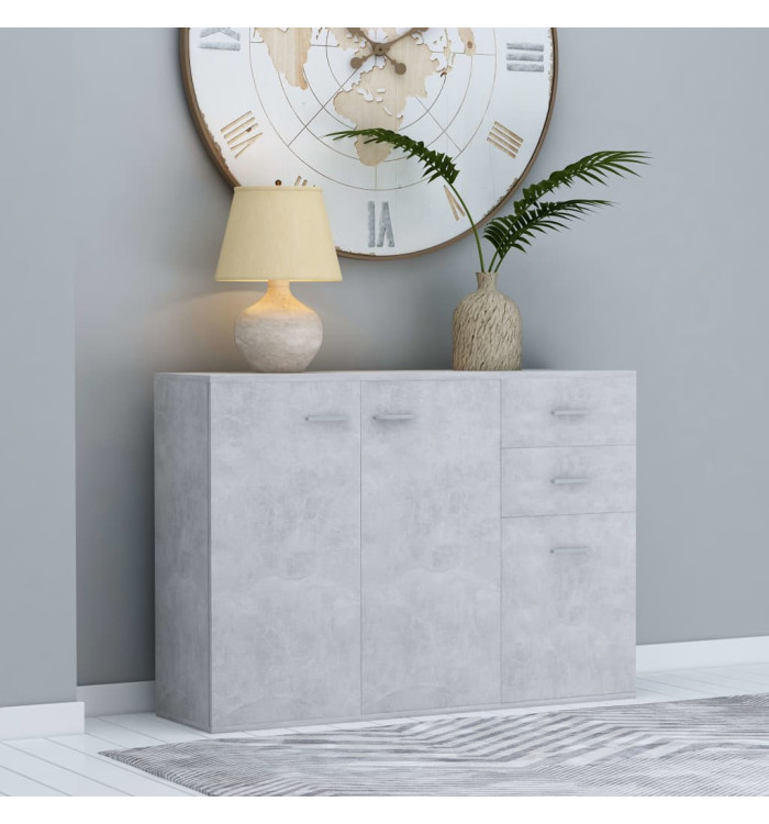 Buffet Gris béton 105x30x75 cm Bois d’ingénierie | Mobilier & Déco