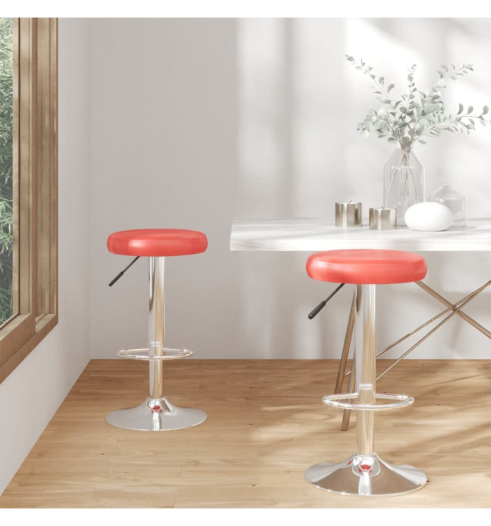 Tabourets de bar lot de 2 rouge similicuir | Mobilier & Déco