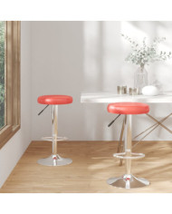 Tabourets de bar lot de 2 rouge similicuir | Mobilier & Déco