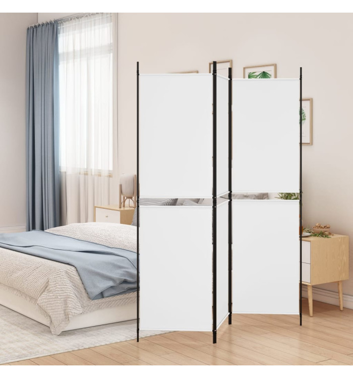 Cloison de séparation 3 panneaux Blanc 150x180 cm Tissu | Mobilier & Déco