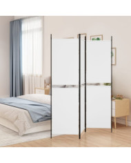 Cloison de séparation 3 panneaux Blanc 150x180 cm Tissu | Mobilier & Déco
