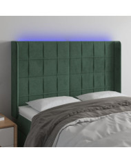 Tête de lit à LED Vert foncé 147x16x118/128 cm Velours | Mobilier & Déco