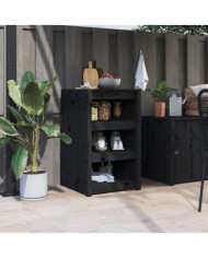 Armoire de cuisine d'extérieur noir 55x55x92 cm bois pin massif | Mobilier & Déco