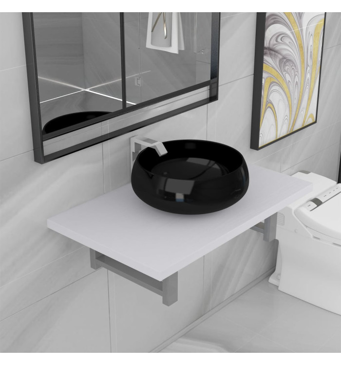 Meuble de salle de bain en deux pièces Céramique Blanc | Mobilier & Déco