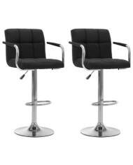 Chaises de bar lot de 2 noir tissu | Mobilier & Déco