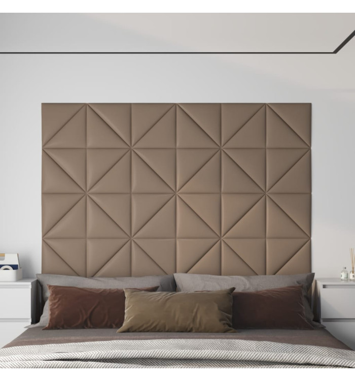 Panneaux muraux 12 pcs Cappuccino 30x30 cm Similicuir 0,54 m² | Mobilier & Déco