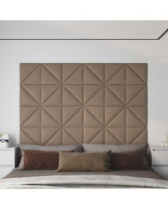 Panneaux muraux 12 pcs Cappuccino 30x30 cm Similicuir 0,54 m² | Mobilier & Déco